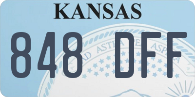 KS license plate 848DFF