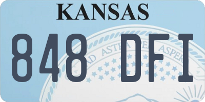 KS license plate 848DFI