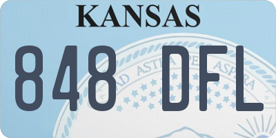 KS license plate 848DFL