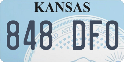 KS license plate 848DFO