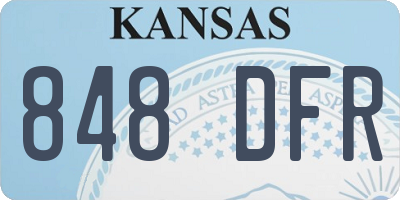 KS license plate 848DFR