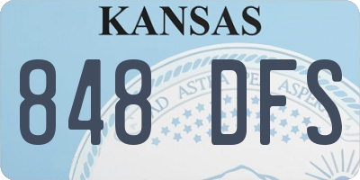 KS license plate 848DFS