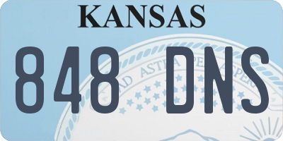 KS license plate 848DNS