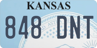 KS license plate 848DNT