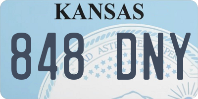 KS license plate 848DNY