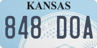 KS license plate 848DOA
