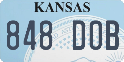 KS license plate 848DOB