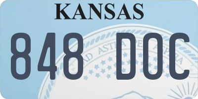 KS license plate 848DOC