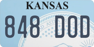 KS license plate 848DOD