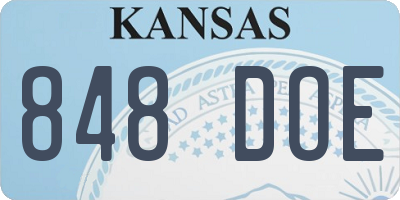KS license plate 848DOE