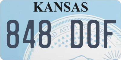 KS license plate 848DOF