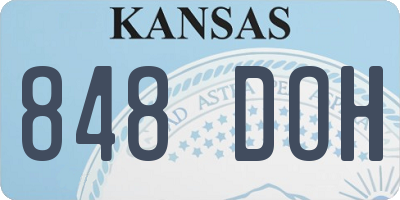 KS license plate 848DOH