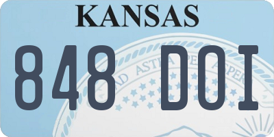 KS license plate 848DOI