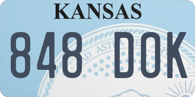 KS license plate 848DOK