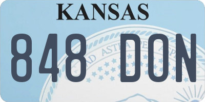 KS license plate 848DON