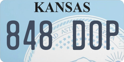 KS license plate 848DOP