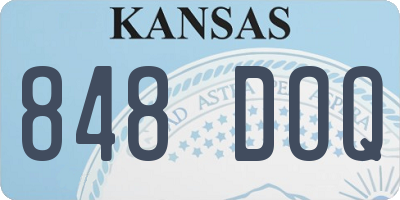 KS license plate 848DOQ