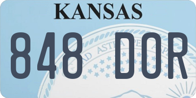 KS license plate 848DOR