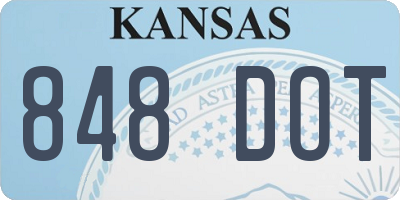 KS license plate 848DOT