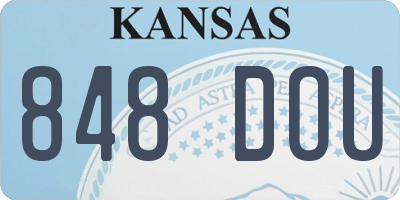 KS license plate 848DOU