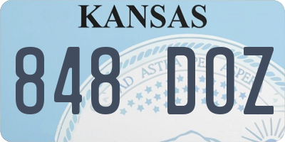 KS license plate 848DOZ