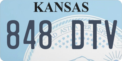 KS license plate 848DTV