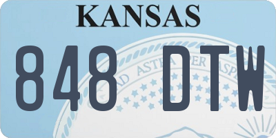 KS license plate 848DTW