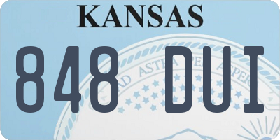 KS license plate 848DUI