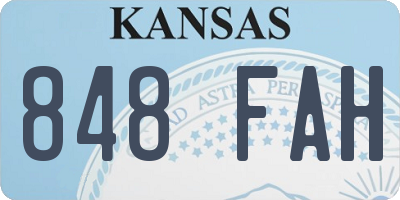 KS license plate 848FAH