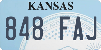 KS license plate 848FAJ
