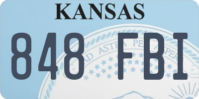KS license plate 848FBI