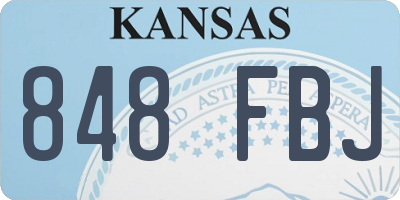 KS license plate 848FBJ