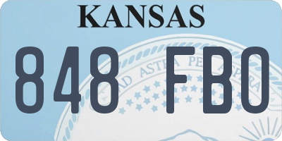 KS license plate 848FBO