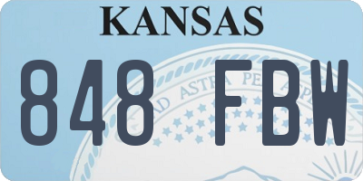 KS license plate 848FBW