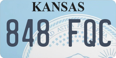 KS license plate 848FQC