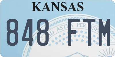 KS license plate 848FTM