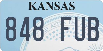 KS license plate 848FUB