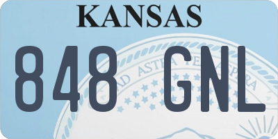 KS license plate 848GNL