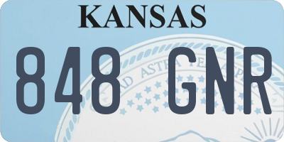 KS license plate 848GNR