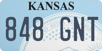 KS license plate 848GNT