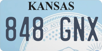 KS license plate 848GNX