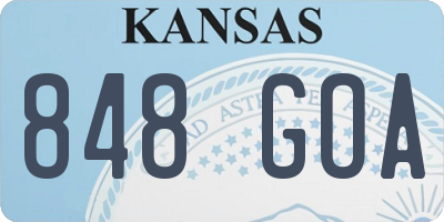 KS license plate 848GOA