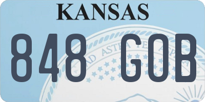 KS license plate 848GOB