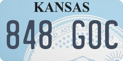 KS license plate 848GOC
