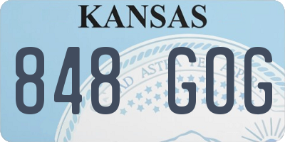 KS license plate 848GOG