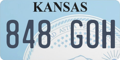 KS license plate 848GOH