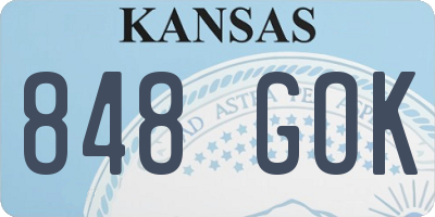 KS license plate 848GOK