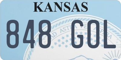 KS license plate 848GOL