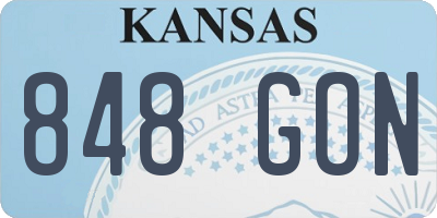 KS license plate 848GON