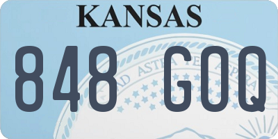 KS license plate 848GOQ